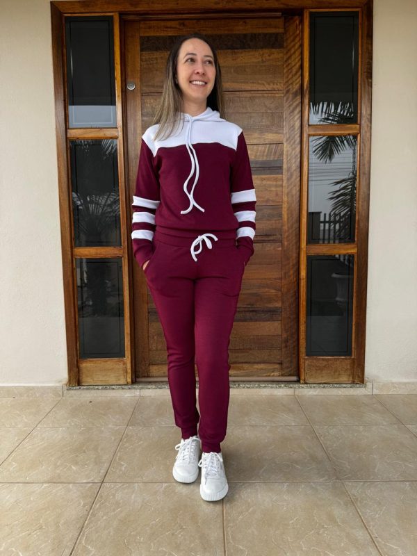 Conjunto Feminino Calça Blusa Frio Malha Crepe Full - Imagem 2
