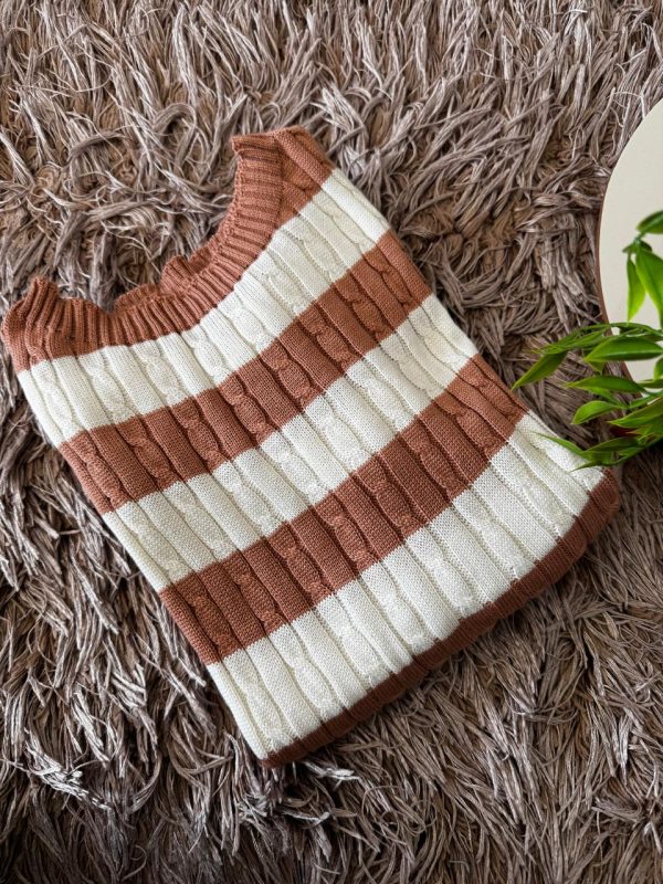 Blusa Tricô Trancinha Listra Suéter - Imagem 2